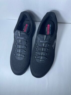 Skechers Women's Black Knit Slip-On Sneakers with Memory Foam Size 10